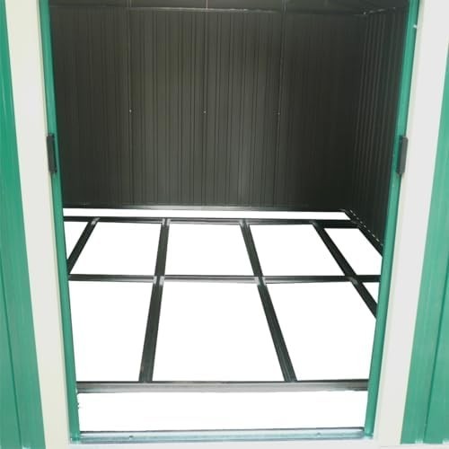 Outdoor Metal Garden Shed 8x10’ Green Lockable Sliding Door Storage