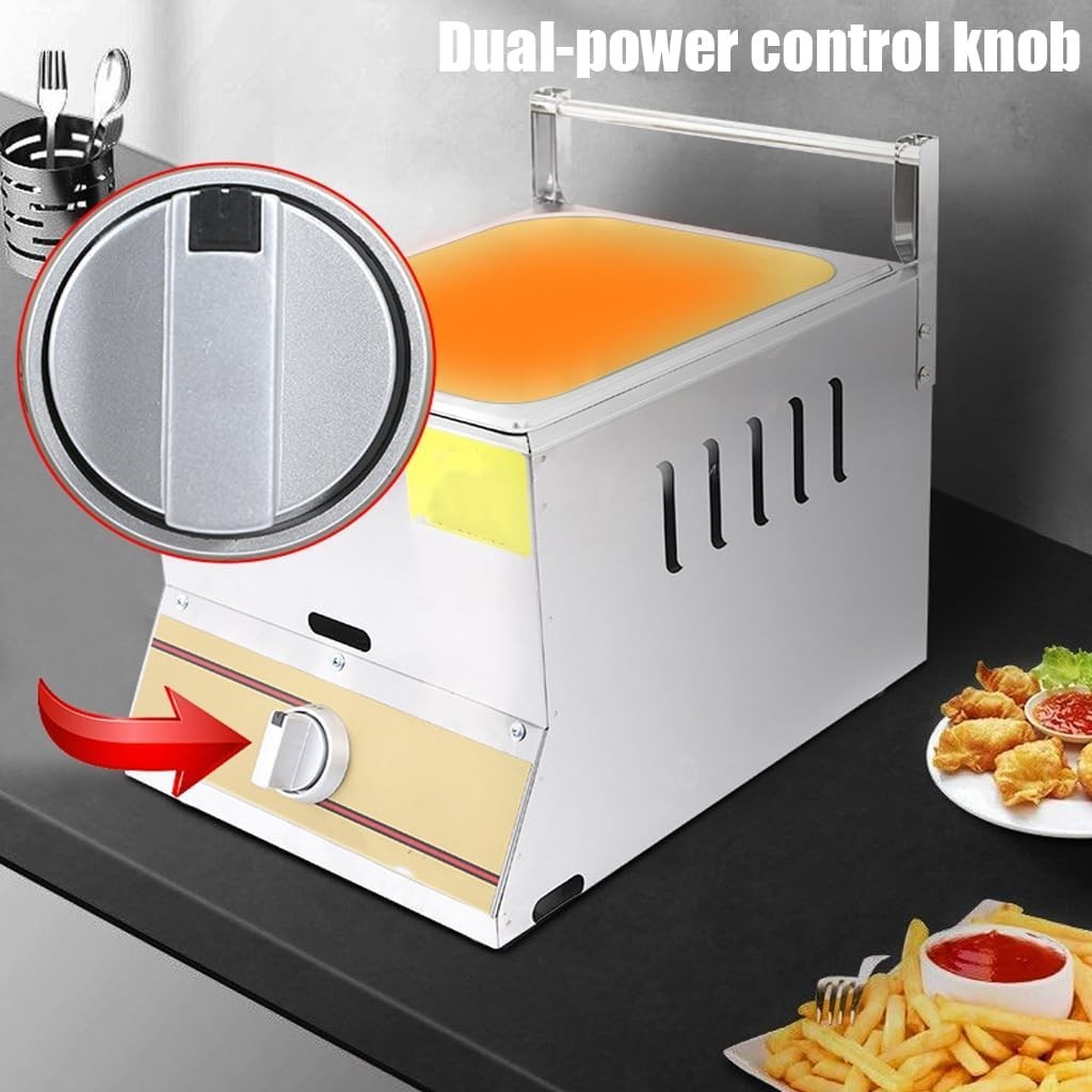 6L Methane Gas Deep Fryer Stainless Steel Commercial Precision Burner