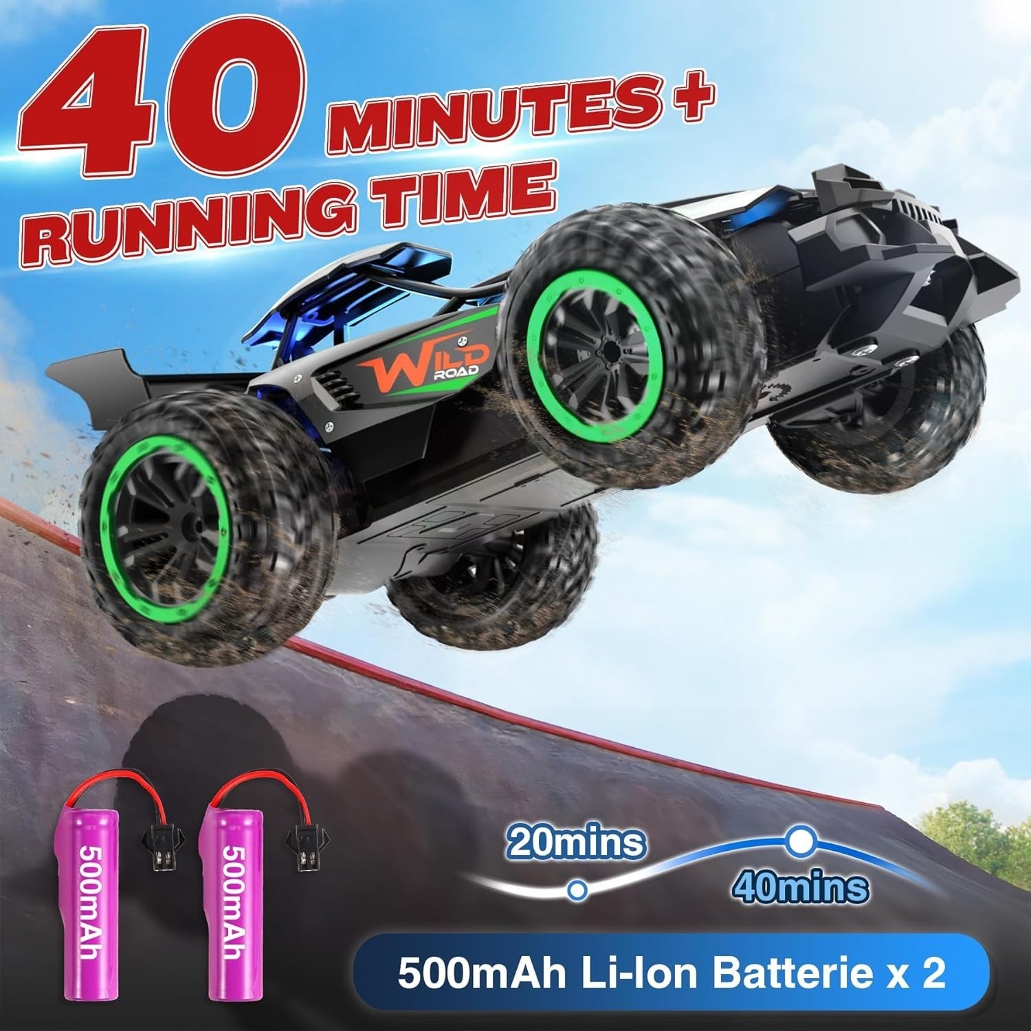 20KM/H RC Car 2.4GHz Off-Road Remote Control Car 2WD Fast Buggy Gift for Kids Bo