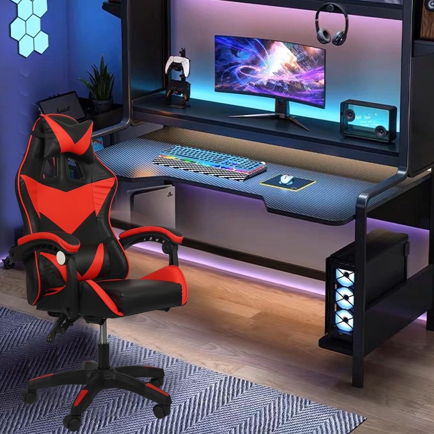 Big & Tall Gaming Chair Oversized High Back Faux Leather PC Video Game Seat