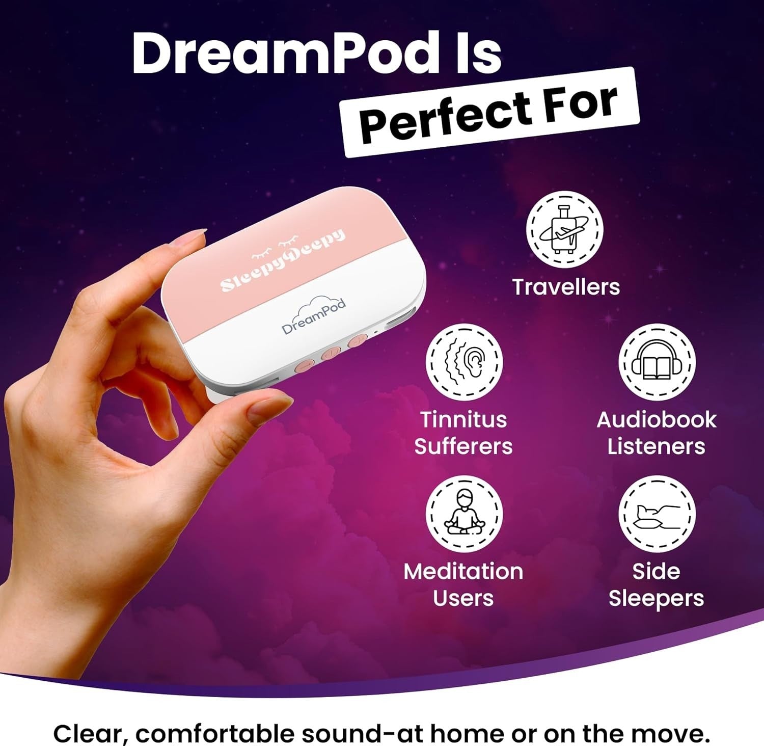 Under Pillow Sleep Speaker Bluetooth Conduction Thin Side Sleeper