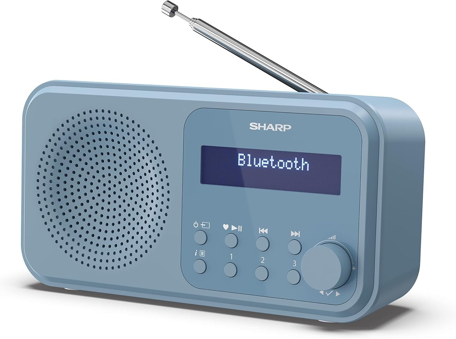 Portable DAB+/FM Digital Radio Bluetooth 5.0 Dual Alarm USB Steel Blue