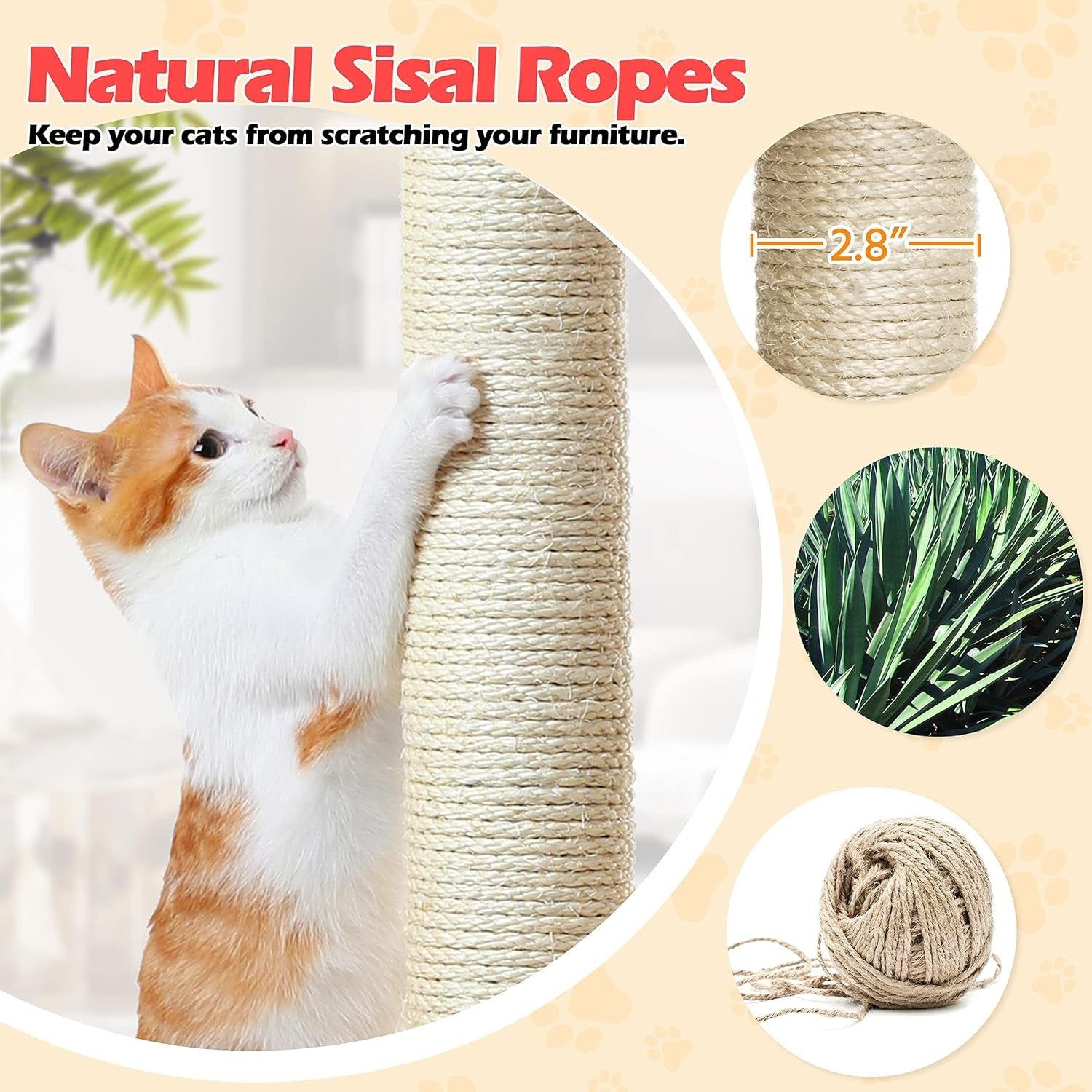 Extra Tall Cat Tree Tower 209cm Multi Level Condos Hammock Ladder Play