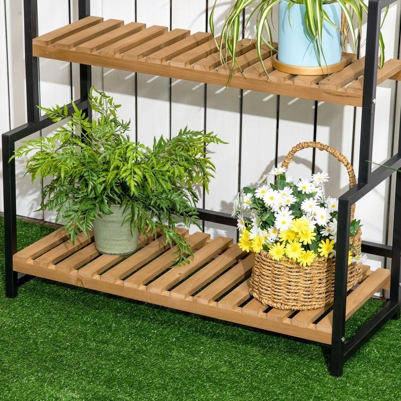 Tall Plant Stand with Hooks – Stylish Vertical Display for Any Space