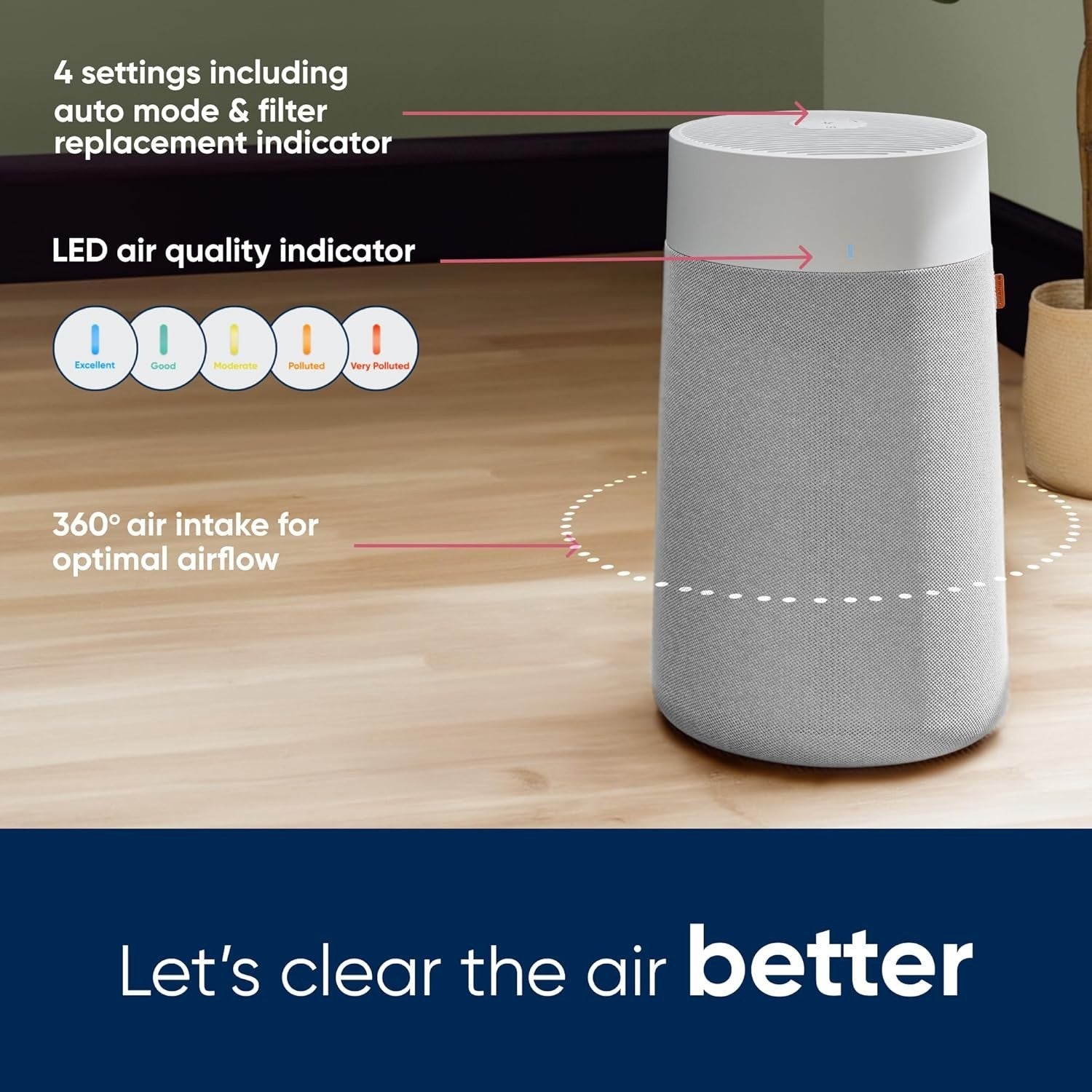Smart HEPA Air Purifier 86m² WiFi Auto Ultra Quiet Allergy Odour