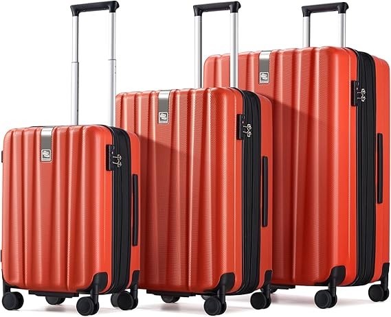 24” Lightweight Checked Hard Shell Suitcase Spinner Wheels Lock