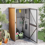 3x3FT Metal Garden Tool Shed Outdoor Storage with Roof & Easy Access Door