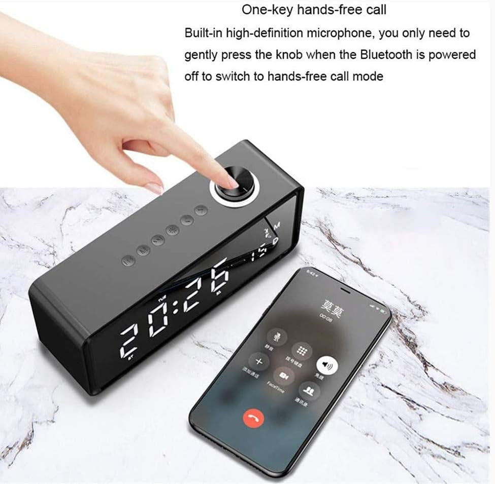 Bluetooth Alarm Clock Speaker FM Radio Dual Alarm LED Display Sleep Timer