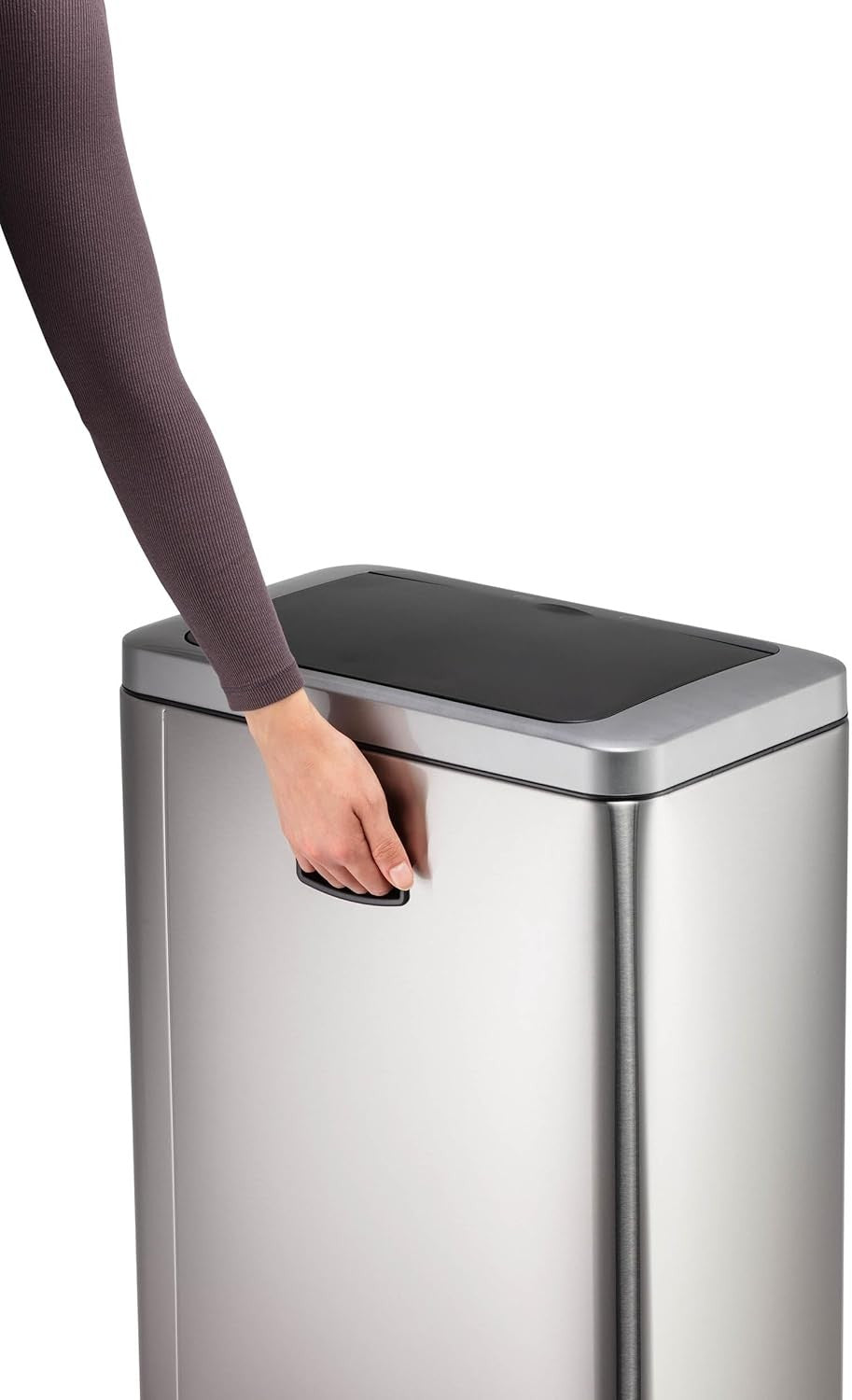 Touchless Sensor Waste Bin 40L Dual Compartment Recycling Silver