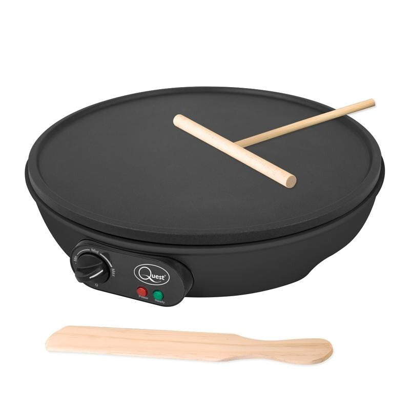 Quest 12" Electric Pancake Crepe Maker Non-Stick Hot Plate 220°C Spreader