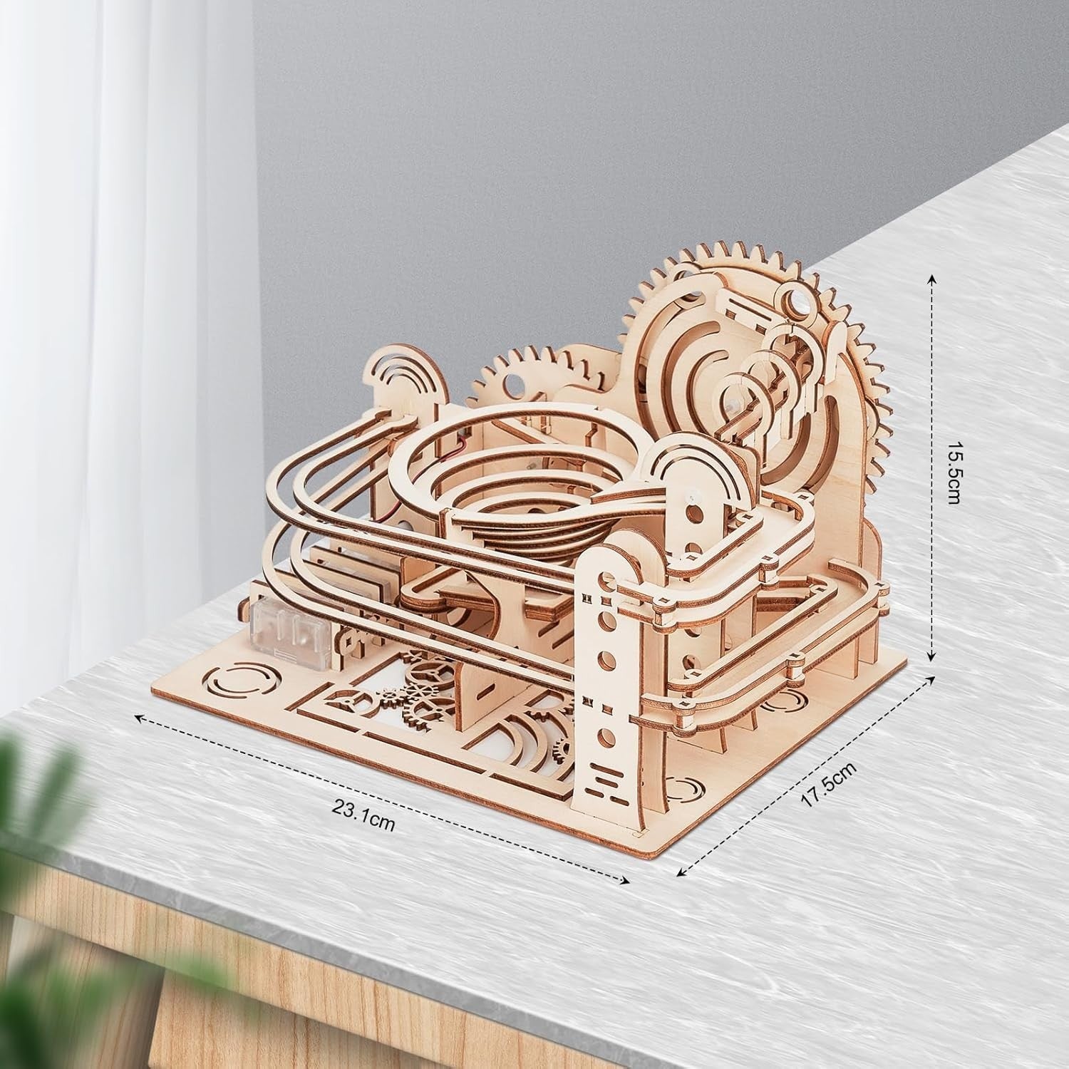 3D Wooden Marble Run Puzzle Kit for Adults & Teens – Spiral Track DIY Toy