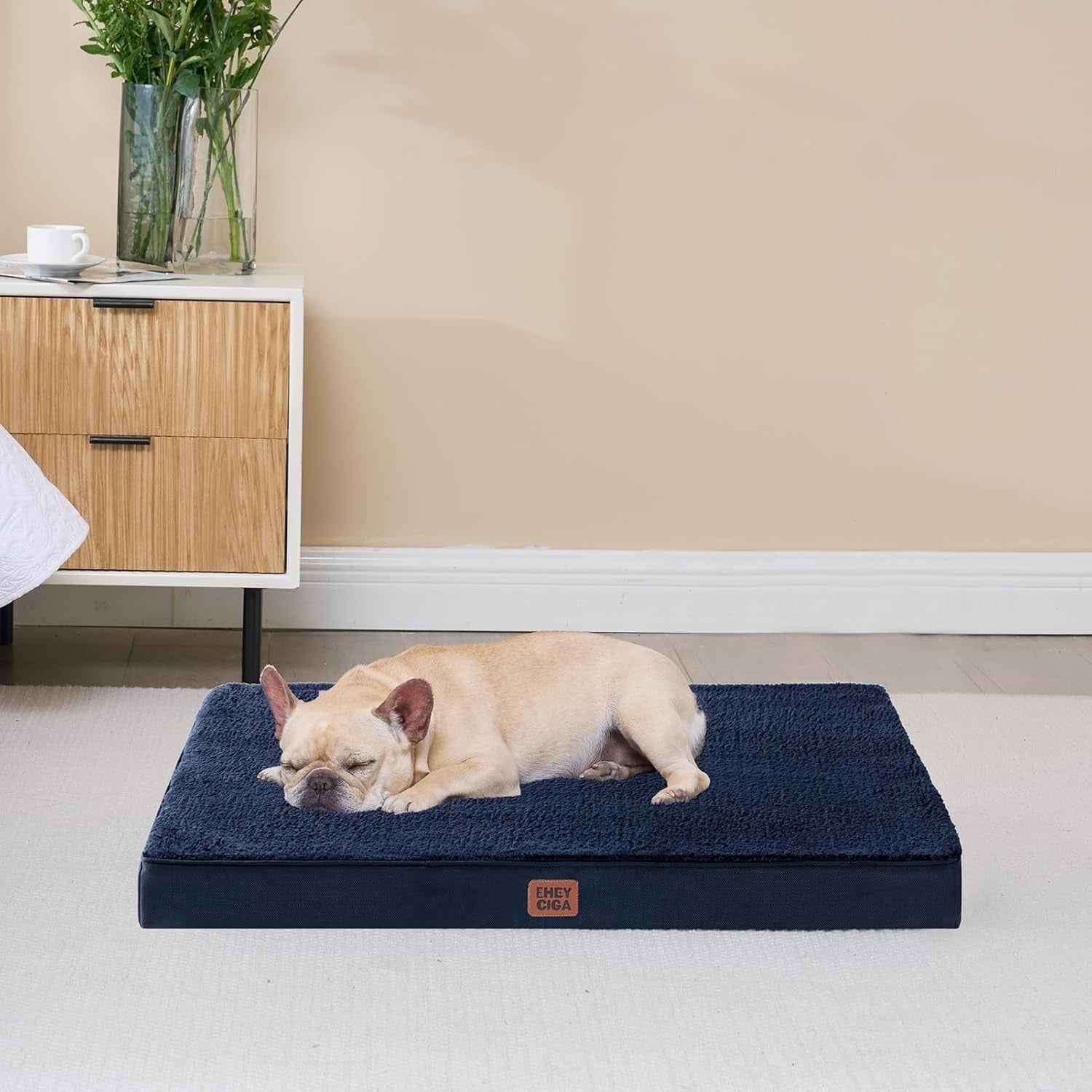 Orthopedic XXL Dog Bed 120x74x9cm Washable Cover Non Slip Navy