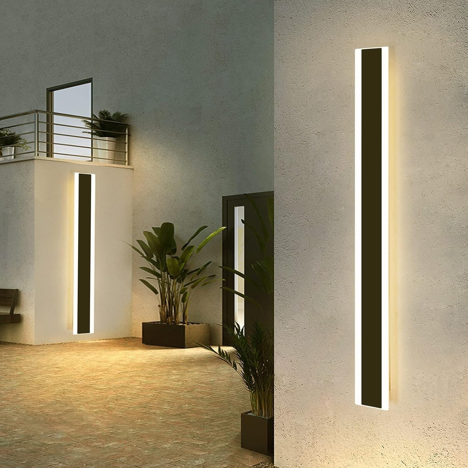 Waterproof 120cm Outdoor LED Wall Light, Cool White, Modern Garden Sconce
