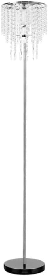 Chrome Acrylic Droplet Floor Lamp E27 Tall Modern Standing Light Foot Switch