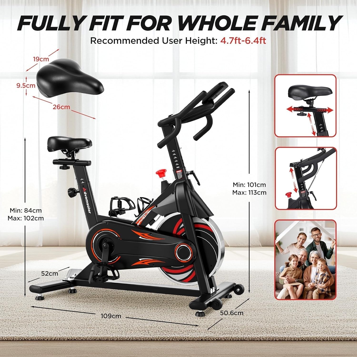 Magnetic Bluetooth Spin Bike w/ LCD Monitor, Curved Handlebar & 350lb Capacity