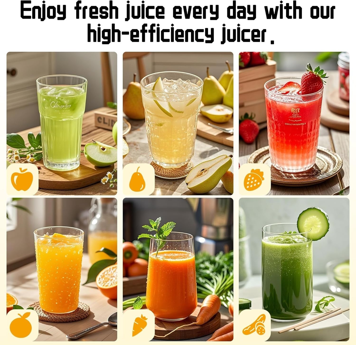 Cold Press Juicer Slow Masticating High Juice Yield Easy Clean Quiet