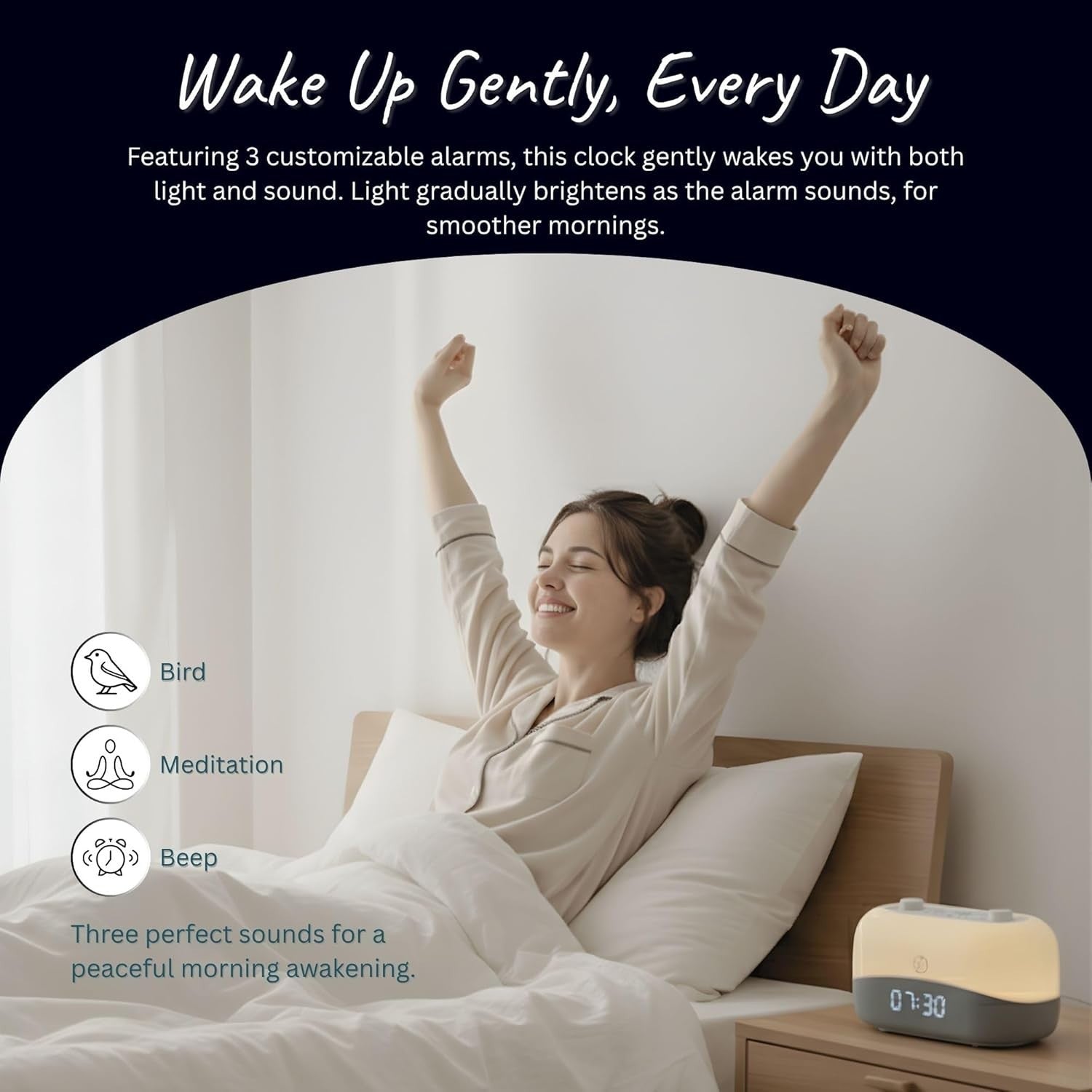 White Noise Machine with 29 Soothing Sounds & Amber Night Light