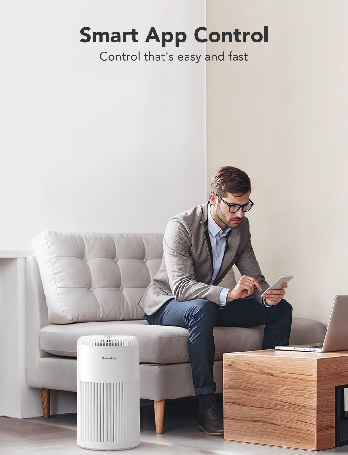 Smart HEPA Air Purifier Large Room 1524 Sq Ft Quiet WiFi Auto