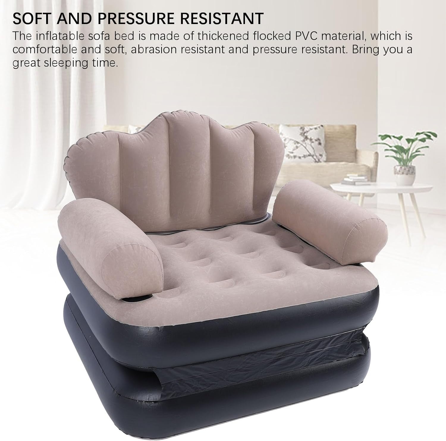 Inflatable Couch Mattress – Portable Foldable Sofa Bed, Thick PVC