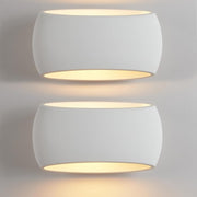 Modern Wall Uplighters White Plaster Indoor Lights 2 Pack | Up Down Lamps