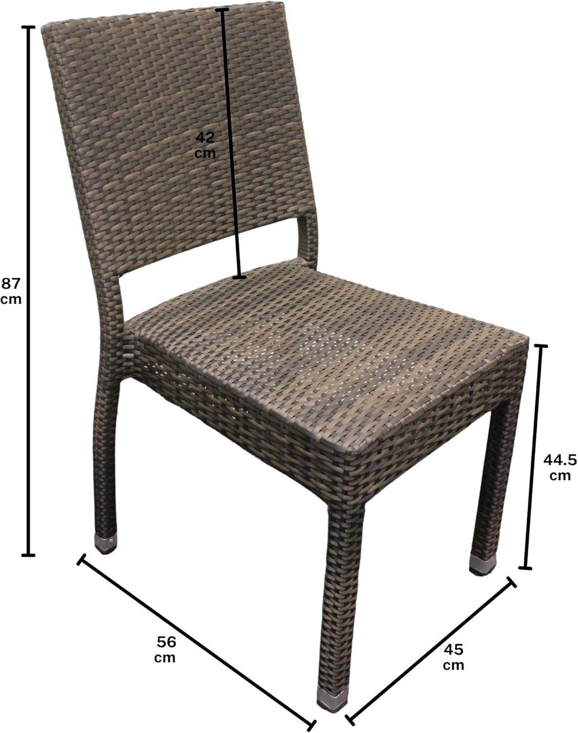 Stackable Rattan Garden Side Chair Patio Seating Commercial Outdoor Use