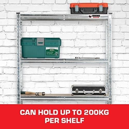 5-Tier Heavy-Duty Industrial Floor Shelf 180x90x40cm MDF + Galvanised Steel
