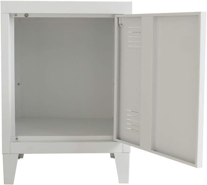 White Metal Bedside Filing Cabinet Under Desk Storage Nightstand