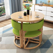 80cm Round Office Collaboration Table Set – 5-Piece Meeting Desk with 4 Chairs