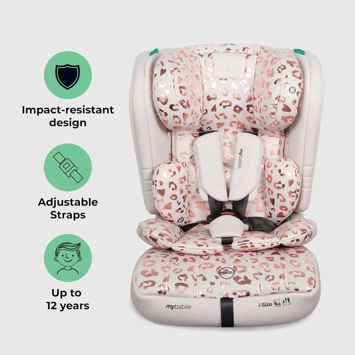 i-Size R129 Toddler to Booster Car 5-Point Harness 76–150cm