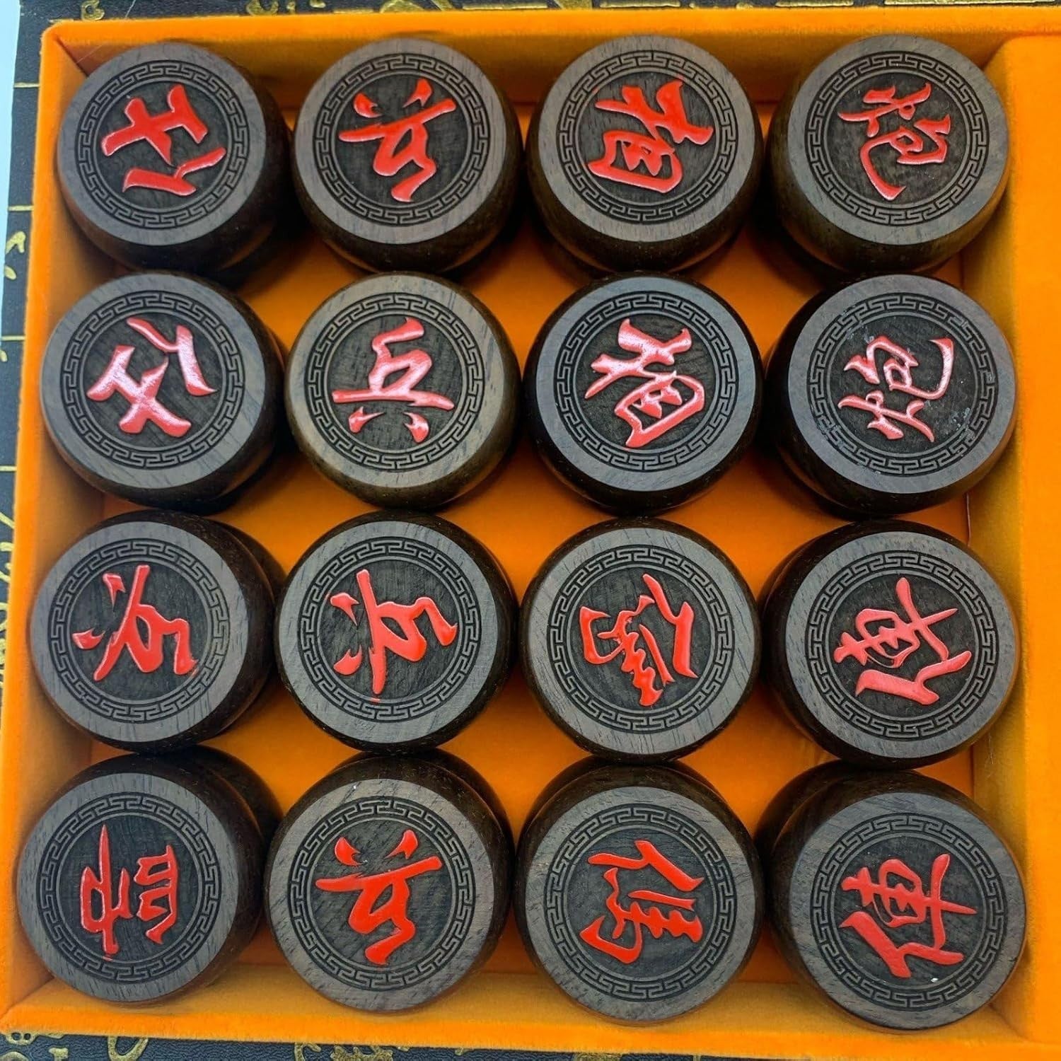 PU Case Chinese Chess Travel Set Wooden Xiangqi Strategy Board Game