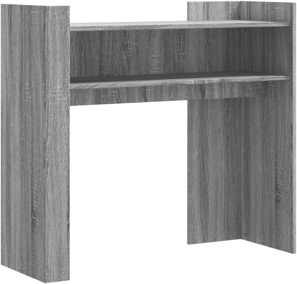 Grey Sonoma Console Table with Storage Shelves, 100x35x90cm, Durable