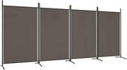 4 Panel Folding Room Divider Anthracite Privacy Screen 346x180cm Fabric