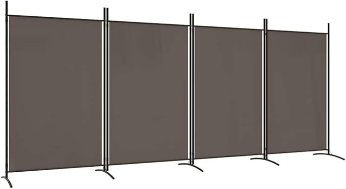 4 Panel Folding Room Divider Anthracite Privacy Screen 346x180cm Fabric