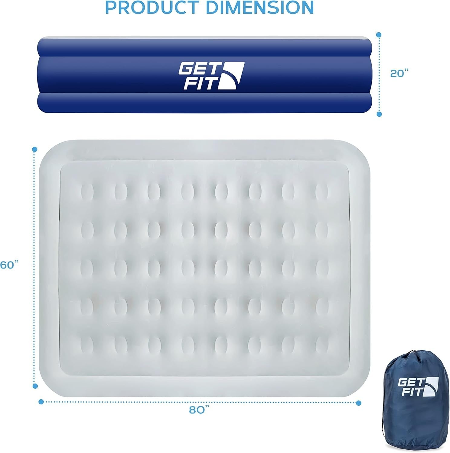 King Size Electric Air Bed with 2 Inflatable Pillows – Quick Inflate, Outdoor &