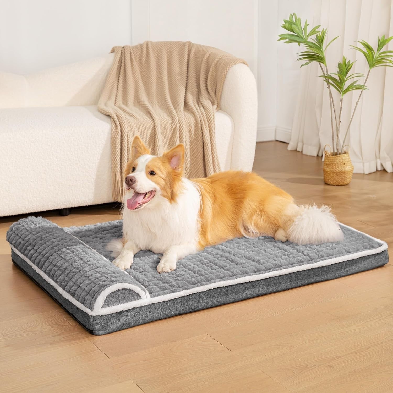 Extra Large Orthopedic Dog Crate Bed 142x101cm Foam