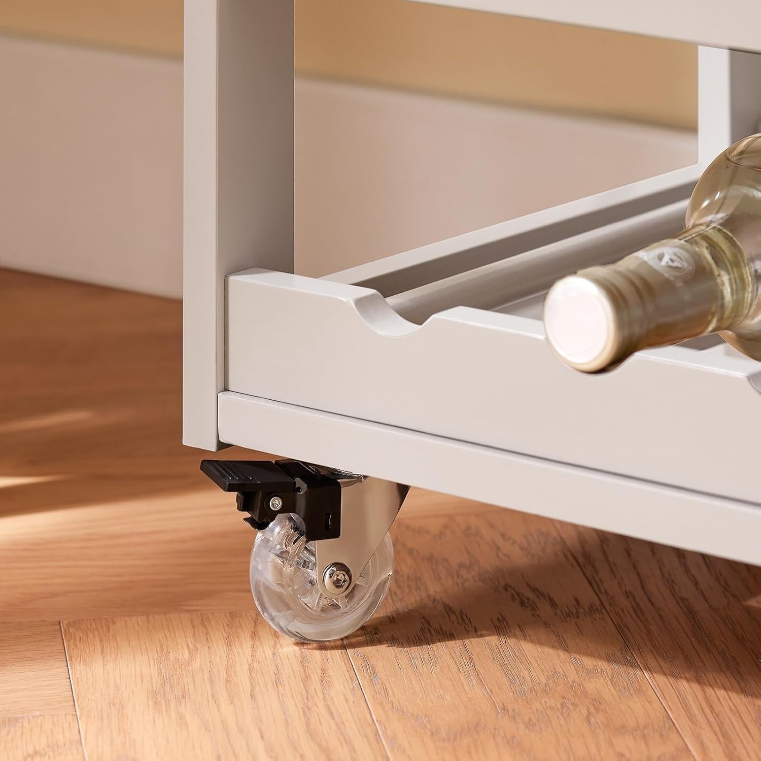 Kitchen Storage Trolley on Wheels Wine Rack Mobile Island