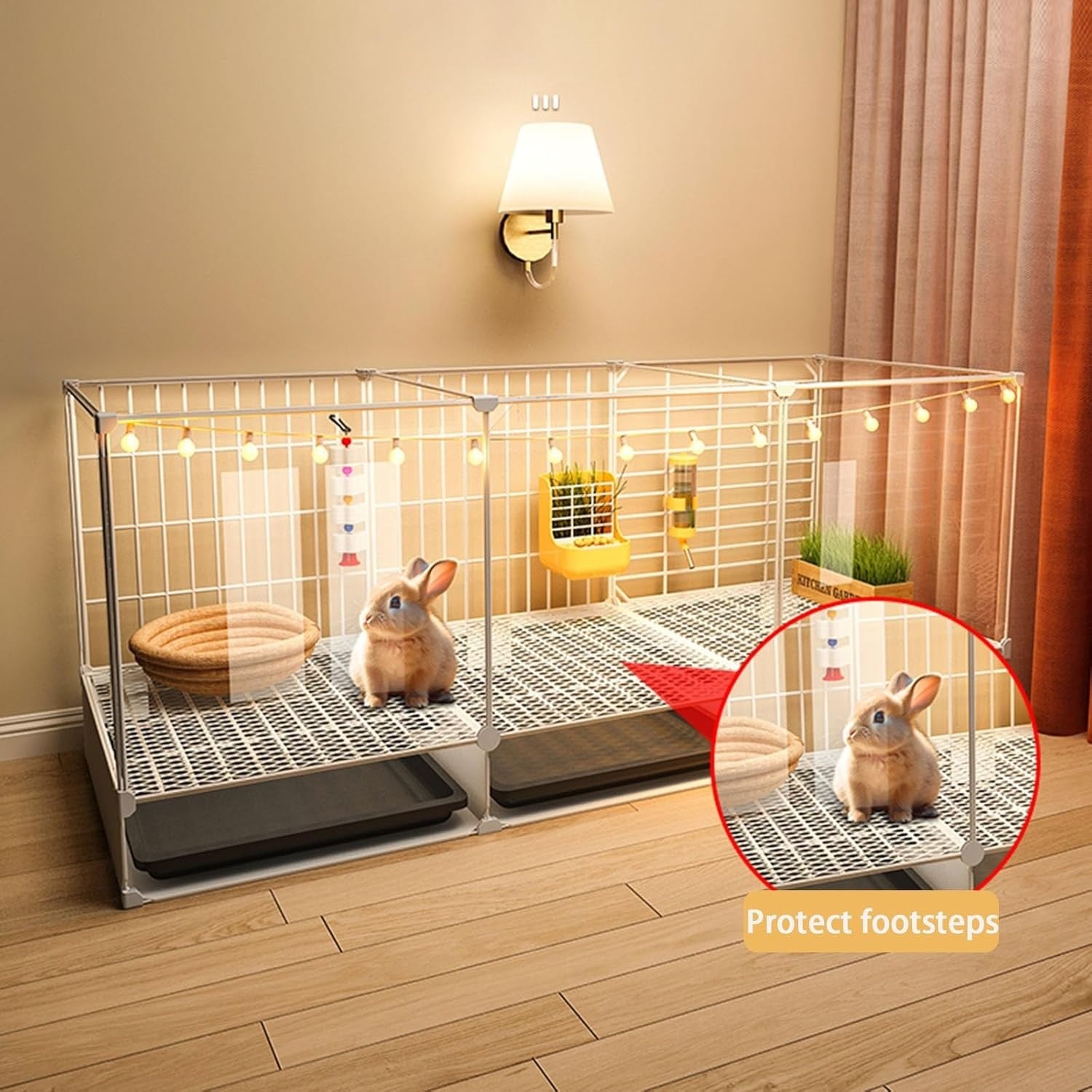 Rabbit Cage Indoor Clear Panel Playpen Portable Metal Wire Bunny Enclosure
