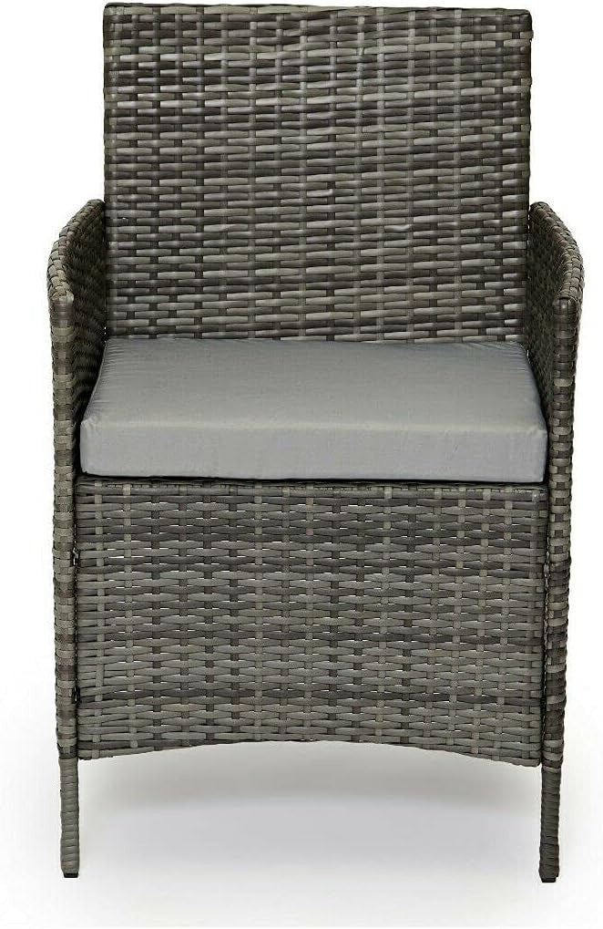 Outdoor Rattan Patio Set 2 Chairs + 2-Seater Sofa & Glass Coffee Table