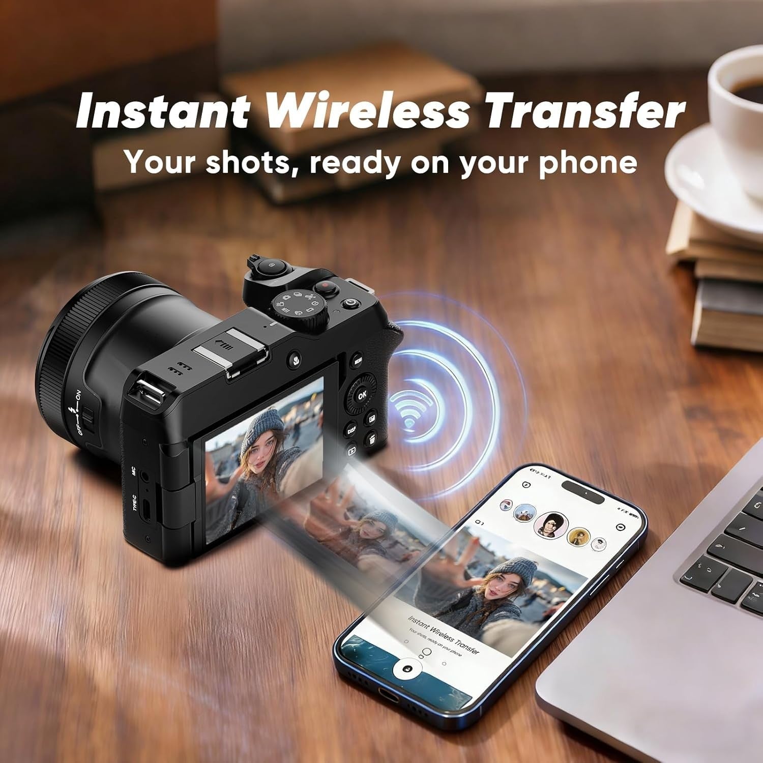 5K 80MP Vlogging Camera WiFi Flip Screen w/ 32GB SD Card Kit