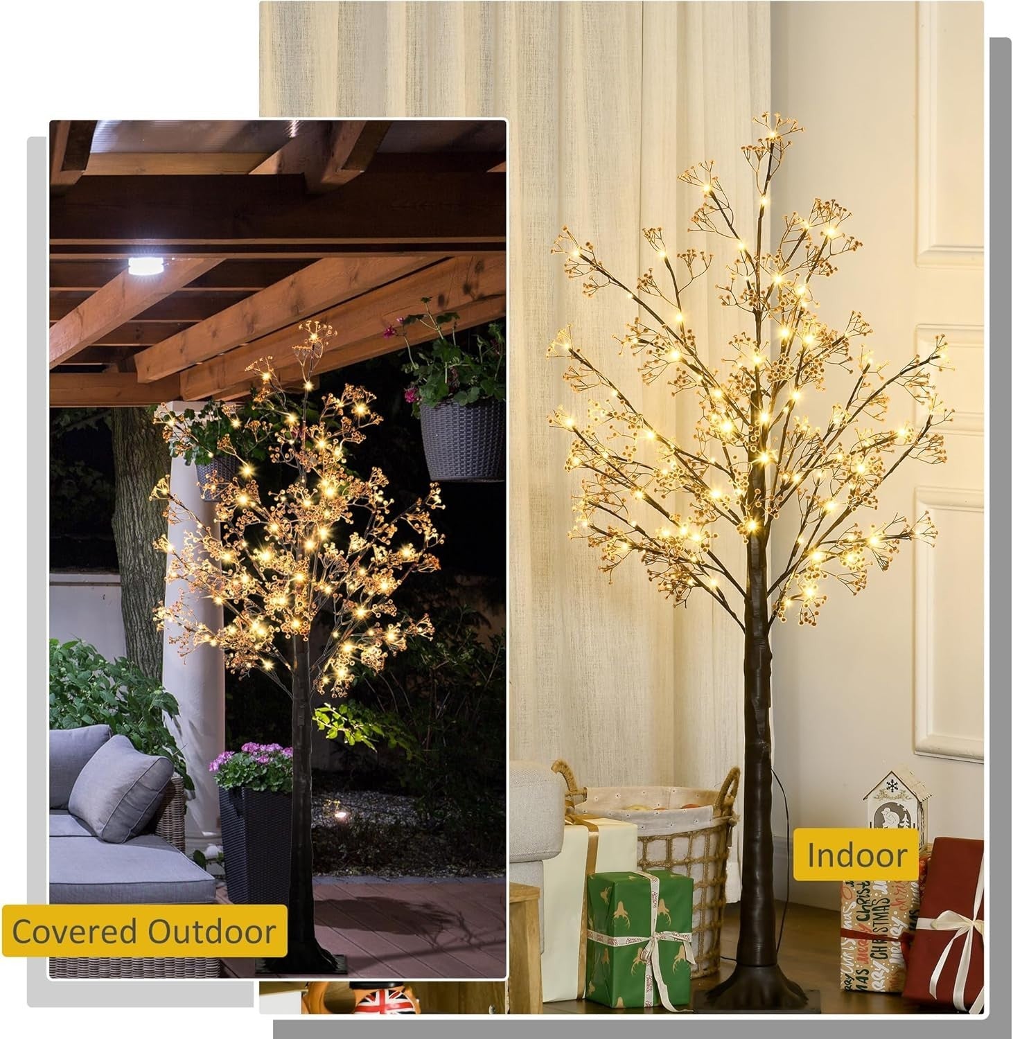 150cm Pre-Lit Gypsophila Blossom Tree Light Warm White LED Floral Home Decor