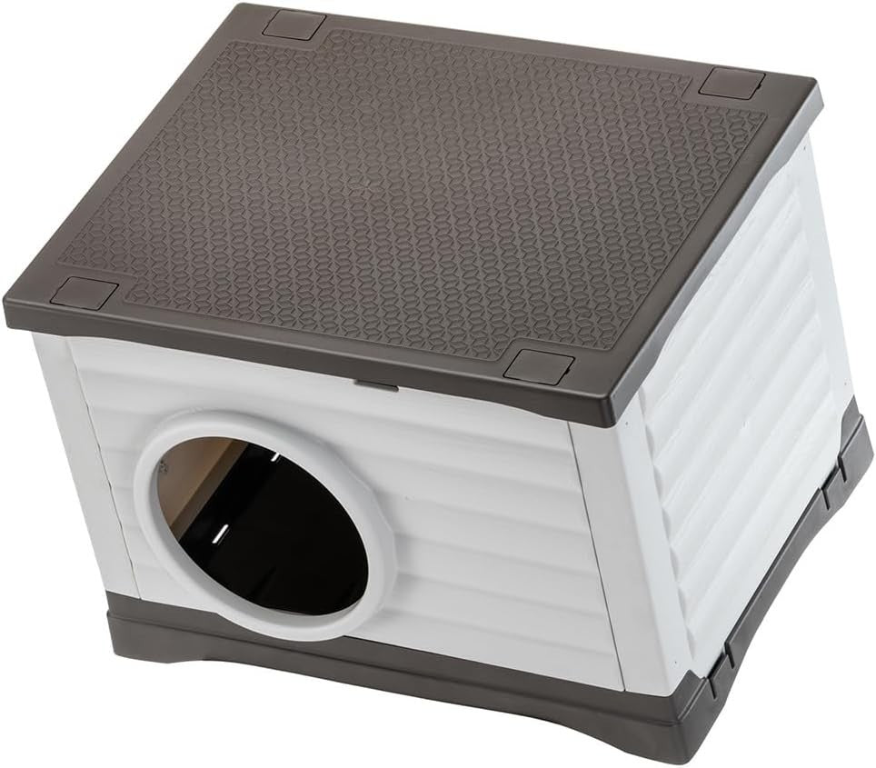 Outdoor Durable Pet Kennel with Drainage & UV-Resistant Plastic – Small Dog Hous