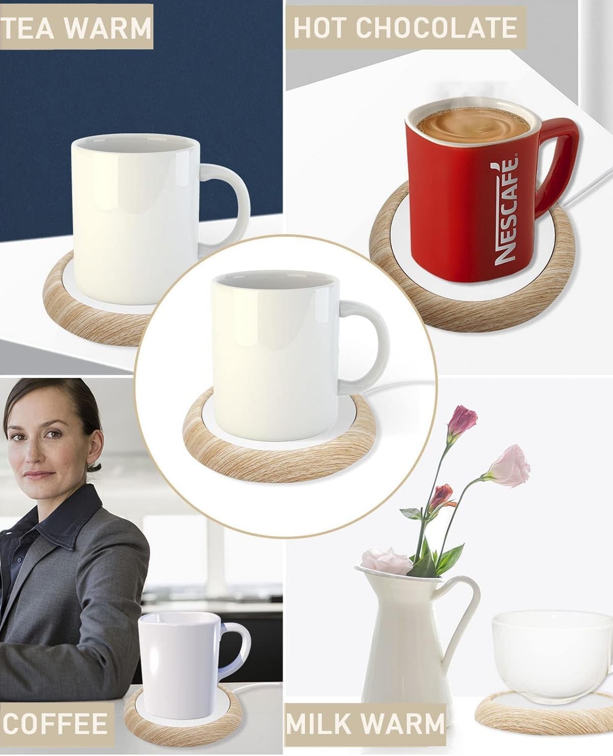 USB Coffee Mug Warmer 10cm Desk Cup Heater Keep Warm Plate