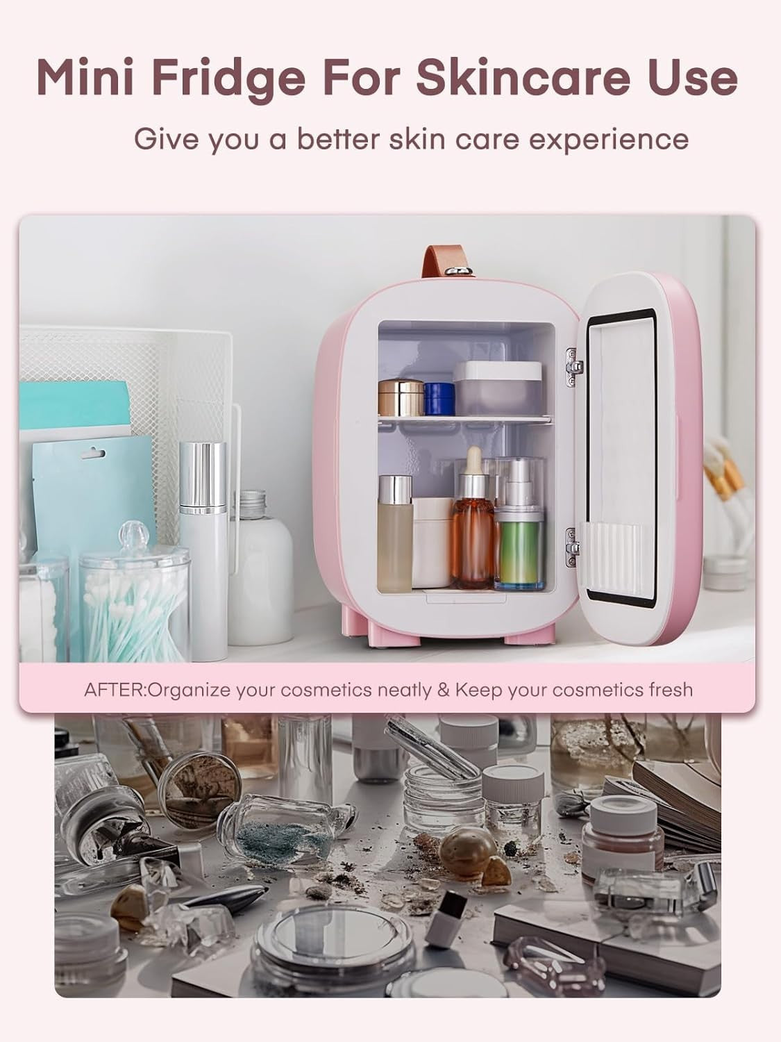 Portable 5L Mini Fridge Small Cooler for Office Bedroom Car Travel Pink