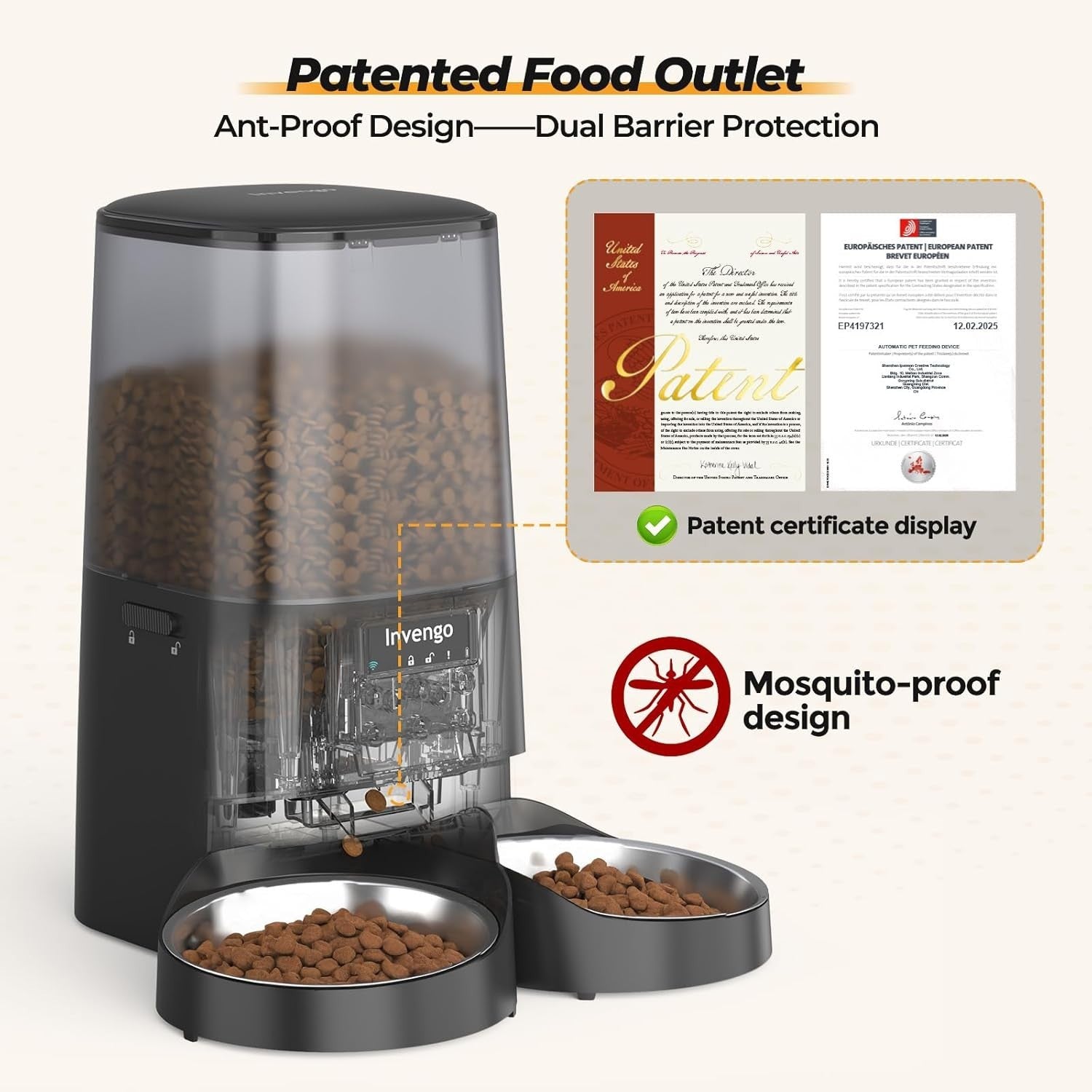 5L WiFi Automatic Cat Feeder Dual Bowl Smart Food Dispenser 2 Pets