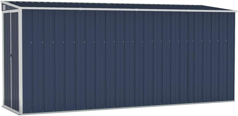 Wall-Mounted Garden Shed 3.82x1.78m Outdoor Tool Storage Steel