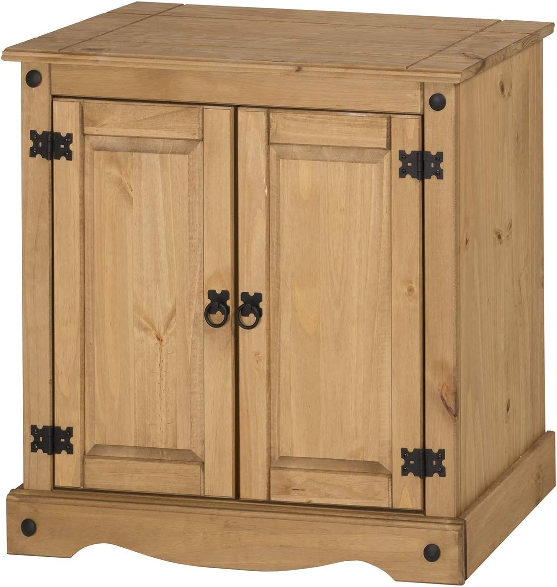 Rustic Pine Sideboard Cabinet 2 Door Storage Cupboard Solid Wood Unit