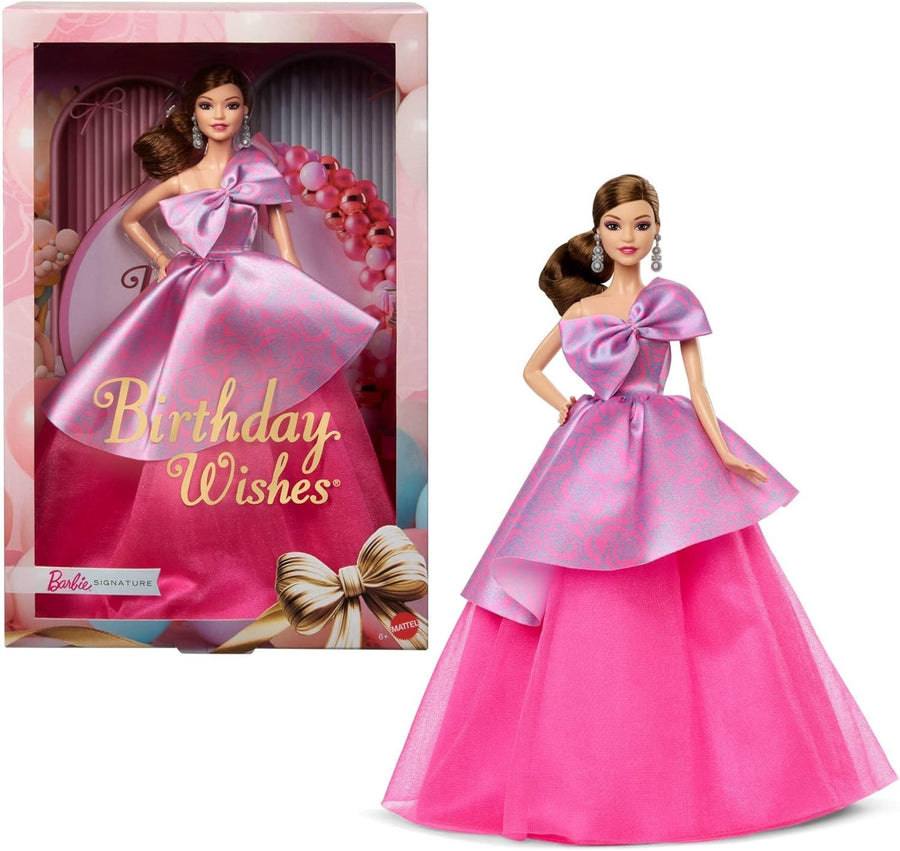Collectible Birthday Fashion Doll Pink Satin Dress Gift Box Keepsake