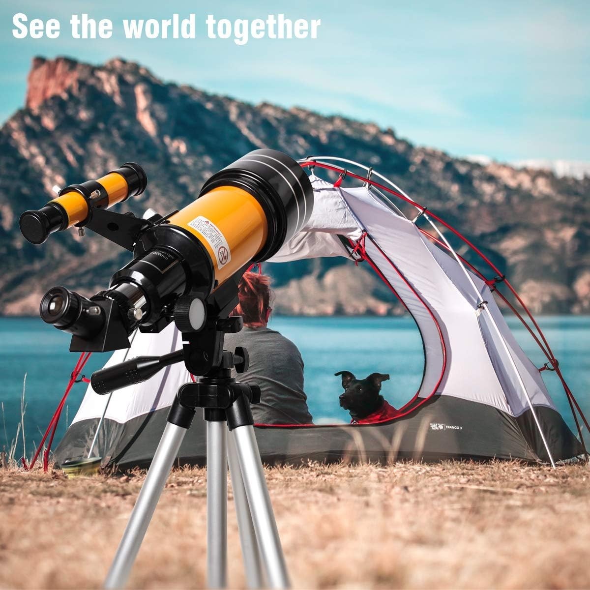 Kids Space Astronomical Telescope 70mm Refractor with Tripod Yellow