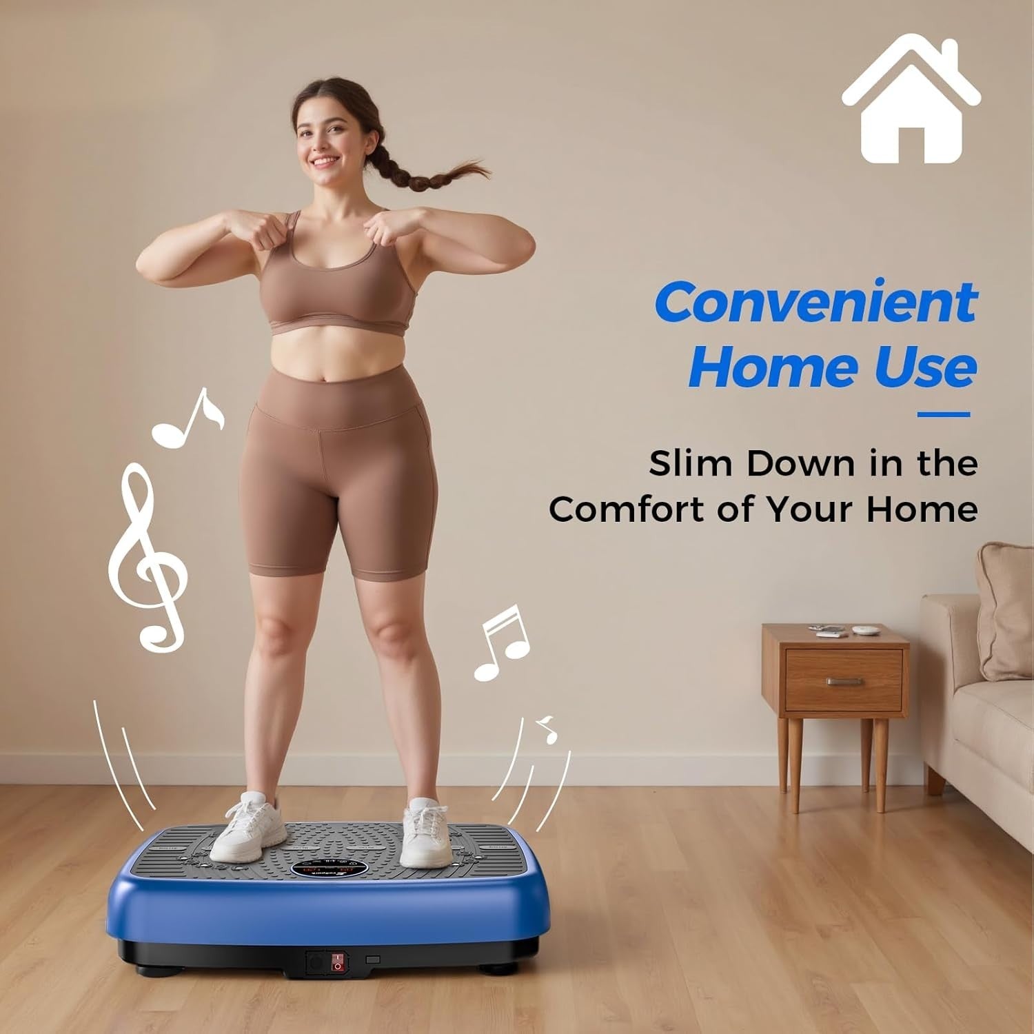 Blue Quiet Vibration Plate Exercise Machine Whole Body Workout 2025