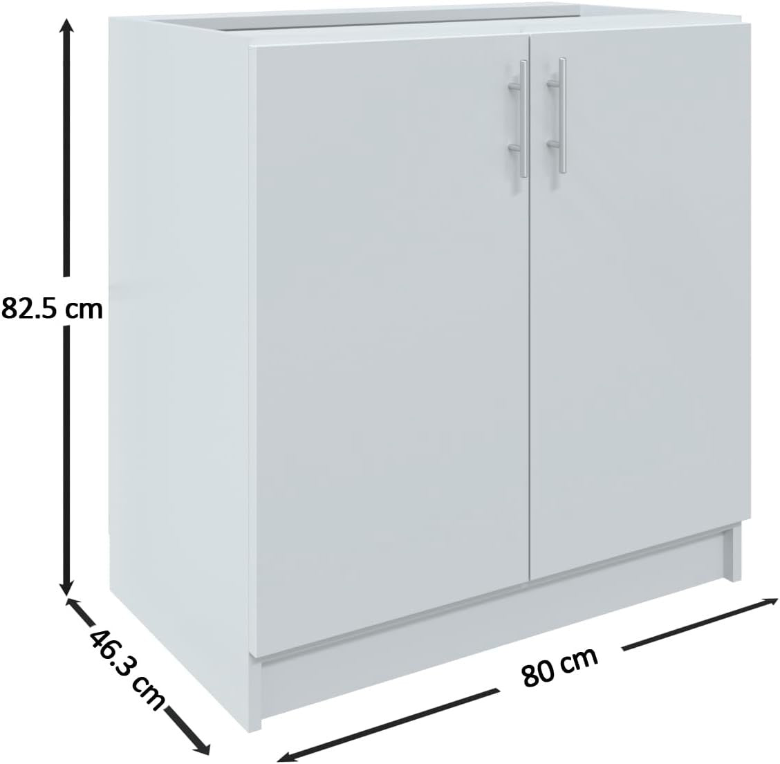 800mm White Matt Kitchen Base Cabinet Cupboard Storage Unit
